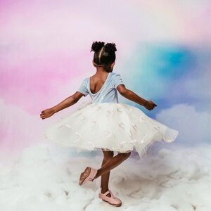 Pleiades Rainbow Birthday Tulle Dress in Blue